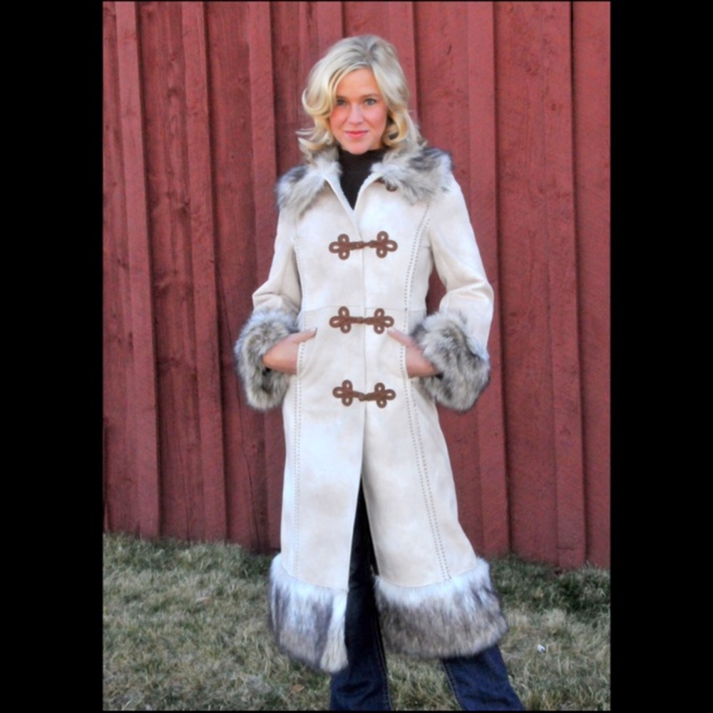Western Style Faux Suede Full Length Coat